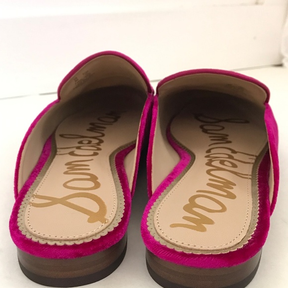 SAM EDELMAN Linnie Velvet Mule Slip On Flat Pink Women’s Size 9 - Picture 7 of 16